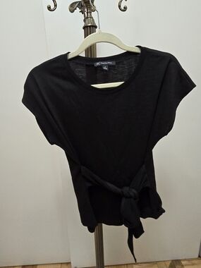 INC International Concepts Black Tie-Front Women's Top